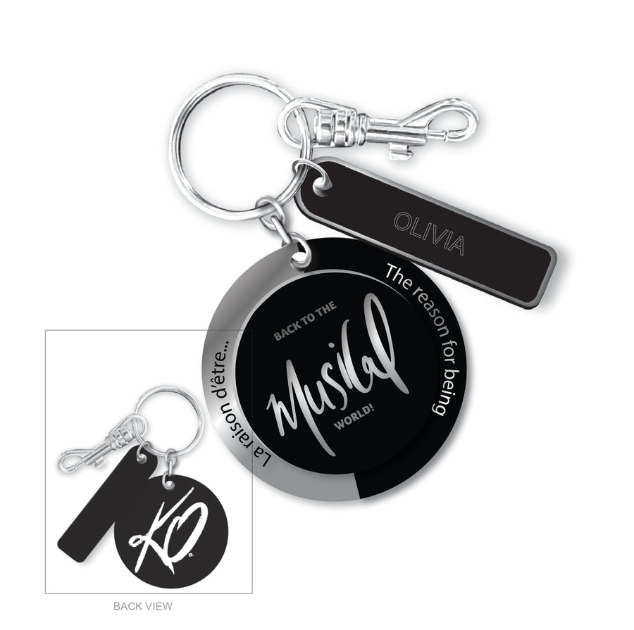 KO Keychain - Musical World - Black/Silver