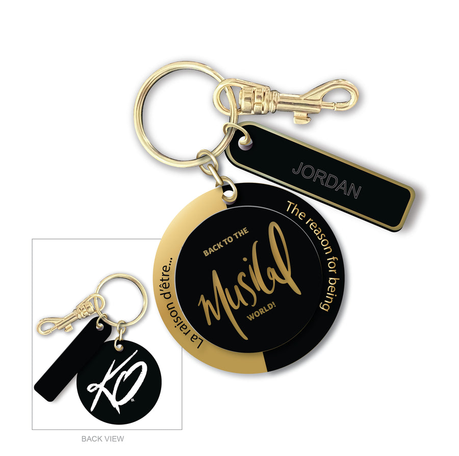 KO Keychain - Musical World - Black/Gold